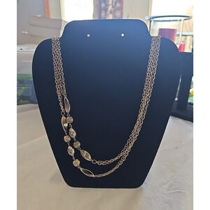 Vtg Gold Tone Multi-Strand Chain Link Elegant Statement Fashion Necklace Jewelry